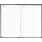 Blueline&reg; Traditional Daily Planner Hard Cover 8"x5" English Black