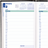 Blueline&reg; Traditional Daily Planner Hard Cover 8"x5" English Black