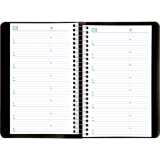 Blueline&reg; Essential Daily Diary Spiral Bound Soft Cover 8"x5" Bilingual Black