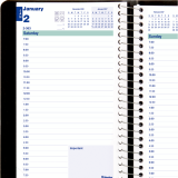 Blueline&reg; Essential Daily Planner 8"x5" English Black