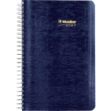 Blueline&reg; Essential Daily Diary Spiral Bound Soft Cover 8"x5" Bilingual Blue