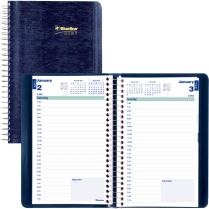 Blueline&reg; Essential Daily Planner 8"x5" English Blue