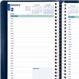 Blueline&reg; Essential Daily Planner 8"x5" English Blue