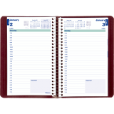 Blueline&reg; Essential Daily Planner Soft Cover 8" x 5" English Burgundy