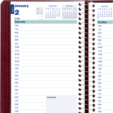 Blueline&reg; Essential Daily Planner Soft Cover 8" x 5" English Burgundy