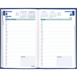 Blueline&reg; Essential Daily Planner Hard Cover 8" x 5" English Blue