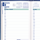 Blueline&reg; Essential Daily Planner Hard Cover 8" x 5" English Blue