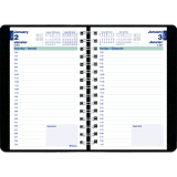 Blueline&reg; Essential PlannerPlus Daily Diary w/Follow-up Notes 8"x5" Black Bilingual