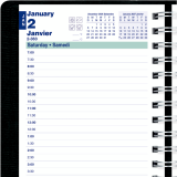 Blueline&reg; Essential PlannerPlus Daily Diary w/Follow-up Notes 8"x5" Black Bilingual