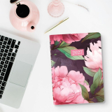 Blueline&reg; Essential Pink Floral Daily Diary Twin Wire Soft Cover 8"x5" Bilingual Pink