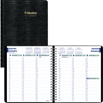 Blueline&reg; Essential Weekly Planner Soft Cover 8" x 6-1/2" Bilingual Black