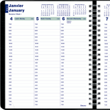 Blueline&reg; Essential Weekly Planner Soft Cover 8" x 6-1/2" Bilingual Black