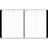 Blueline&reg; Essential Monthly Diary Twin Wire Soft Cover 11"x9-1/16" Bilingual Black