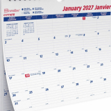 Blueline&reg; Monthly Wall Calendar Twin wire bound 12 months 15"x12" Bilingual