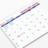 Blueline&reg; Monthly Wall Calendar Twin wire bound 12 months 15"x12" Bilingual