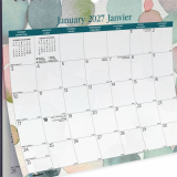 Blueline&reg; Monthly Wall Calendars Twin wire bound 12 months 15"x12" Bilingual Twilight Floral