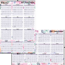 Blueline&reg; Yearly Wall Calendar 24" x 36" English