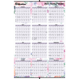 Blueline&reg; Yearly Wall Calendar 24" x 36" English