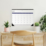 Blueline DuraGlobe Monthly Desk Pad Calendar 22"x17" English