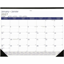 Blueline&reg; DuraGlobe&trade; Monthly Desk Pad 22"x17" Bilingual