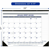 Blueline&reg; Net Zero Carbon&trade; Monthly Desk Pad 22" x 17" Bilingual
