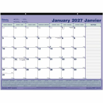 Blueline&reg; Monthly Desk Pad 21-1/4"x16" Bilingual