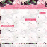Blueline&reg; Pink Daisy Monthly Desk Pad 22"x17" Bilingual