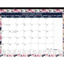 Blueline&reg; Gold Detail Monthly Desk Pad 22"x17" Bilingual