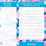 Blueline&reg; Gold Detail Monthly Desk Pad 22"x17" Bilingual