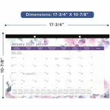Blueline&reg; Monthly Desk Pad  17-3/4"x10-7/8" Bilingual Floral Design
