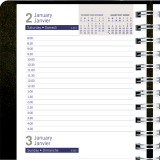 Blueline&reg; DuraGlobe&trade; Daily Planner Soft Cover 8" x 5" Bilingual Black