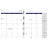 Blueline&reg; DuraGlobe&trade; Monthly Planner 8-7/8"x7-1/8" Bilingual Black