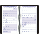 Blueline&reg; Essential Daily Diary Spiral Bound Soft Cover 8"x5" Black Bilingual