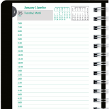 Blueline&reg; EcoLogix&reg; Daily Diary 8" x 5" Bilingual Black