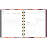 Blueline&reg; Floral Blush Monthly Planner Hard Cover 11" x 8-1/2" Bilingual Floral Blush