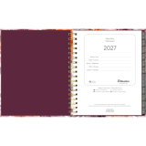 Blueline&reg; Floral Blush Monthly Planner Hard Cover 11" x 8-1/2" Bilingual Floral Blush