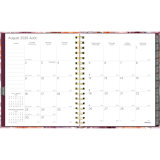 Blueline&reg; Floral Blush Monthly Planner Hard Cover 11" x 8-1/2" Bilingual Floral Blush