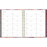 Blueline&reg; Floral Blush Monthly Planner Hard Cover 11" x 8-1/2" Bilingual Floral Blush