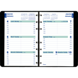 Blueline&reg; Essential Weekly Diary Soft Cover Twin Wire 8"x5" Bilingual Black