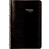 Blueline&reg; Essential Weekly Diary Soft Cover Twin Wire 8"x5" Bilingual Black