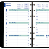 Blueline&reg; Essential Weekly Diary Soft Cover Twin Wire 8"x5" Bilingual Black
