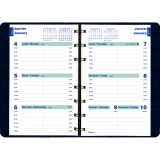 Blueline&reg; Essential Weekly Diary Soft Cover Twin Wire 8" x 5" Bilingual Blue