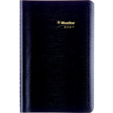 Blueline&reg; Essential Weekly Diary Soft Cover Twin Wire 8" x 5" Bilingual Blue