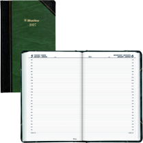 Blueline&reg; Traditional Daily Diary Hard Cover Bilingual 13-3/8"x8" Green