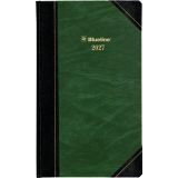 Blueline&reg; Traditional Daily Diary Hard Cover Bilingual 13-3/8"x8" Green