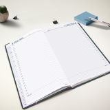 Blueline&reg; Traditional Daily Diary Hard Cover Bilingual 13-3/8"x8" Green