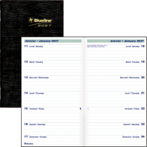 Blueline&reg; Essential Weekly 6"x3-1/2" Bilingual Black