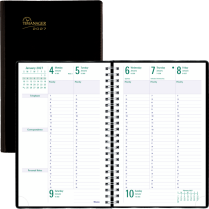 Blueline&reg; Timanager&reg; Weekly Planner English 9-1/6"x5-7/8" Black