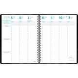 Blueline&reg; Timanager&reg; Weekly/Monthly Business Diary Twin Wire 11x8-1/2" English Black