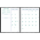 Blueline&reg; Timanager&reg; Weekly/Monthly Business Diary Twin Wire 11x8-1/2" English Black